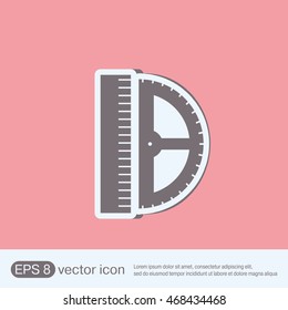 ruler and protractor. characters geometry. Education sign. symbol icon drawing and geometry