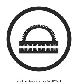 Ruler and Protractor symbol sign simple icon on background
