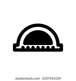 ruler protractor vector solid style