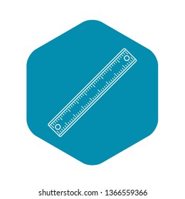 Ruler, rectangular shape icon. Outline illustration of ruler, rectangular shape vector icon for web