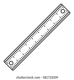 Ruler, rectangular shape icon. Outline illustration of ruler, rectangular shape vector icon for web