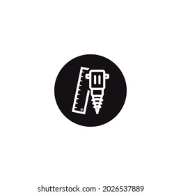 ruler and road drill icon