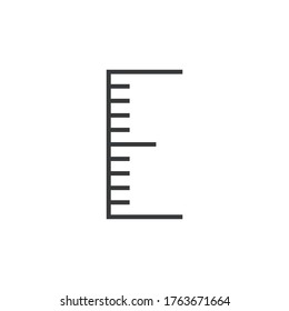 Ruler scale icon. Symbol measuring scale, markup for rulers. Vector illustration isolated on white background.
