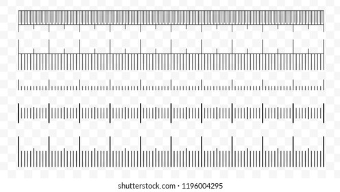 Ruler scale measure. Length measurement scale chart isolated. Vector illustration