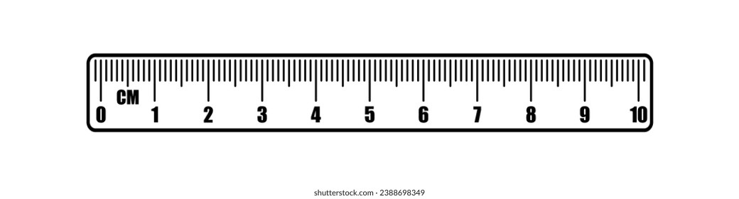Medida de la escala de reglas. Gráfico de escala de medida de la longitud del icono del vector. Ilustración del centímetro.