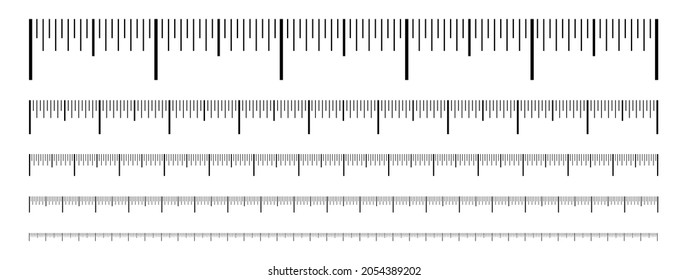 Ruler scale measure or vector length measurement scale chart. Vector illustration