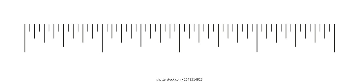 Ruler scale, measuring chart with 4 inches. Length measurement distance, height, math. Template of sewing tool