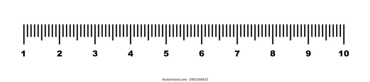 Ruler scale. Measuring tool. Marking rulers. Grid cm, inch. Size indicator units. Metric Centimeter, inch size indicators.