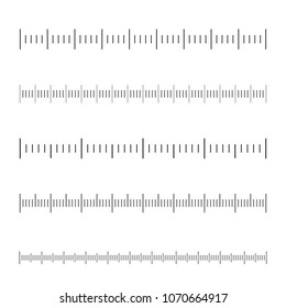 Ruler scale set isolated on white background. Different concept of ruler scale for web site, app and graph. Vector illustration, eps 10