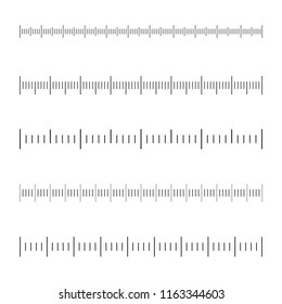 Ruler scale set isolated on white background. Different concept of ruler scale for web site, app and graph. Vector illustration, eps 10