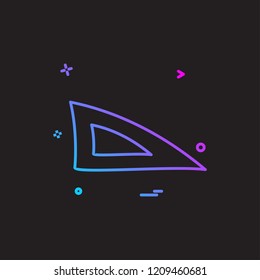 ruler scale triangle icon vector design