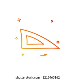 ruler scale triangle icon vector design