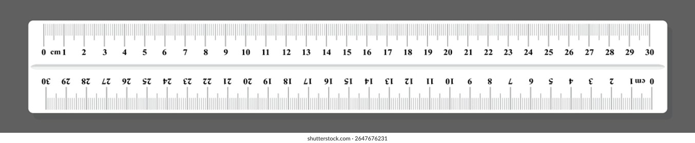 Ruler scale vector illustration, Set of inch and metric rulers. Measuring tool templates. Inches, centimeters measuring scales, Scale for ruler in centimeters, inches. Measuring scales icons isolated.