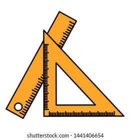 ruler school on white background vector illustration