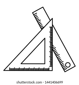 ruler school on white background vector illustration