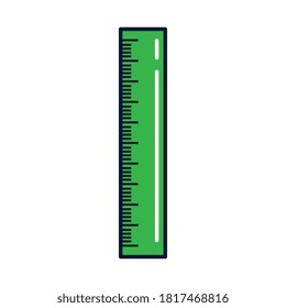 ruler school supply, line and fill style icon vector illustration design