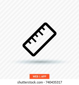 ruler school tool line vector icon