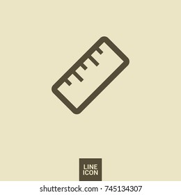 ruler school tool line vector icon