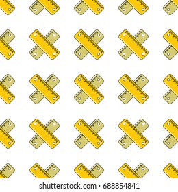 Ruler seamless pattern in cartoon style isolated on white background vector illustration