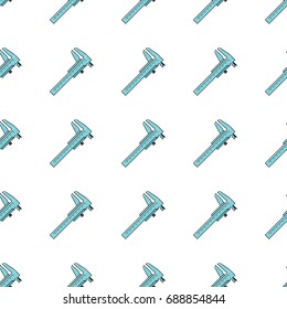 Ruler seamless pattern in cartoon style isolated on white background vector illustration