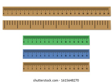 Ruler set Isolated on white background. school vector atrebutes.