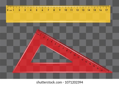 ruler set square on transparent background vector