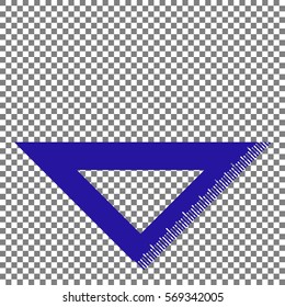 Ruler sign illustration. Blue icon on transparent background.