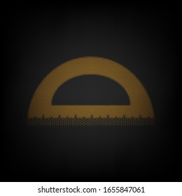 Ruler sign illustration. Icon as grid of small orange light bulb in darkness. Illustration.