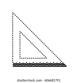 Ruler sign illustration. Vector. Black dashed icon on white background. Isolated.