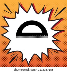 Ruler sign illustration. Vector. Comics style icon on pop-art background.