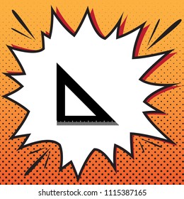 Ruler sign illustration. Vector. Comics style icon on pop-art background.