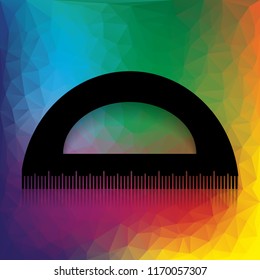 Ruler sign illustration. Vector. Flat style black icon on white.