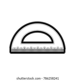 Ruler sign illustration. Vector. Flat style black icon on white.
