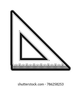 Ruler sign illustration. Vector. Flat style black icon on white.