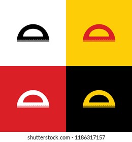 Ruler sign illustration. Vector. Icons of german flag on corresponding colors as background.