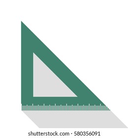 Ruler sign illustration. Veridian icon with flat style shadow path.