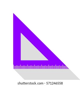 Ruler sign illustration. Violet icon with flat style shadow path.