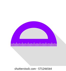 Ruler sign illustration. Violet icon with flat style shadow path.