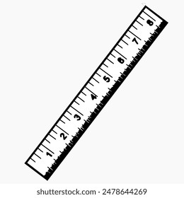 Ruler sign with isolated vector