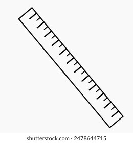 Ruler sign with isolated vector