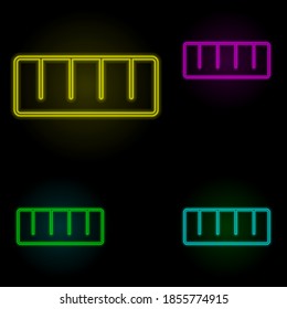 Ruler sign neon color set icon. Simple thin line, outline vector of image icons for ui and ux, website or mobile application