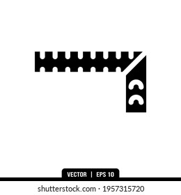 Ruler Silhouette icon vector, illustration logo template in trendy style. Suitable for many purposes.