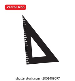 ruler silhouette vector icon black isolated