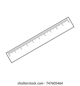 Ruler simple icon. Vector. Contour illustration.