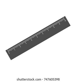 Ruler simple icon. Vector. Monochrome illustration.