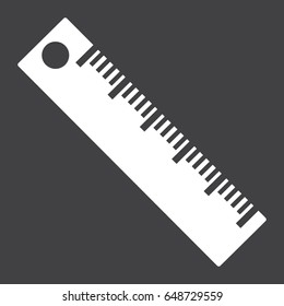 Ruler solid icon, Education and school, vector graphics, a filled pattern on a black background, eps 10.