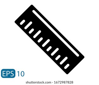 ruler solid style icon on white background. EPS 10