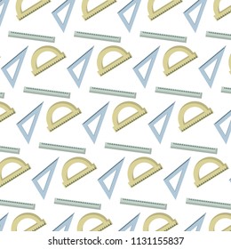 ruler with squard and protractor utensils background