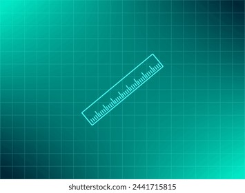 Lineal und Quadrat, Schreibwarensymbol. Vektorgrafik auf blauem Hintergrund. EPS 10