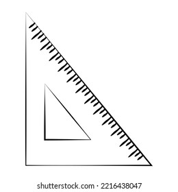 The ruler is a square with a thin line. Vector on a white background
